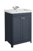 Brand New Boxed Country Living Wicklow 600 Basin Unit - Navy RRP £565 **No Vat**