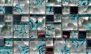 One Square Metres - Stock Clearance High Quality Glass/Stainless Steel Mosaic Tiles - 11 Sheets