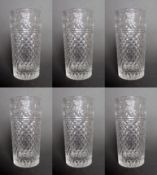Set of 6 Stuart Beaconsfield Cut Highball Glasses