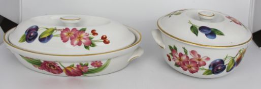Pair of Royal Worcester Perhsore Pattern Lidded Tureens