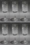 Set of 6 Tudor Crystal Holbein Flutes