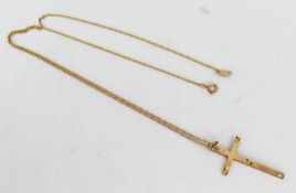 Vintage 9ct Gold Cross on 14ct Gold Chain