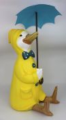 Decorative Duck with Umbrella Sculpture