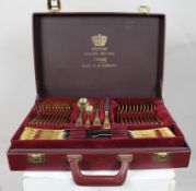 Vintage German Solingen Gold Plated 12 Place Flatware Canteen