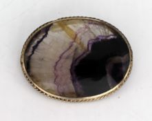Vintage Blue John Sterling Silver brooch