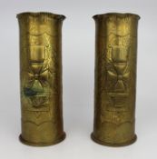 Pair of WWI Shell Case Vases