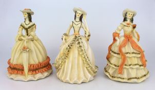 Set of 3 Decorative Italian Composite Figurines
