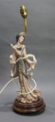 Japanese Geisha Oriental Table Lamp A/F