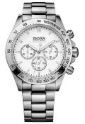 Hugo Boss Men's Ikon Silver Bracelet Chronograph Watch 1512962 Rugged and Purposeful Whilst