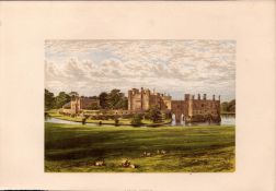 Combermere Abbey Cheshire Gilt-Edge Coloured Antique Book Plate.