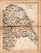 Antique Railway Map of East Yorkshire Drawn & Engraved by John Emslie.