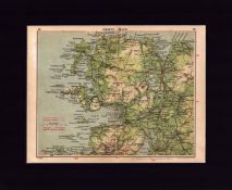 County Mayo Ireland Coloured Mounted Antique Map.