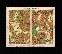 London District Tooting & Streatham Mounted Antique George V Map.