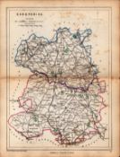 Antique Railway Map of Shropshire Drawn & Engraved by John Emslie.