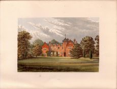 Lea Nr Gainsborough Lincs Gilt-Edge Coloured Antique Book Plate.