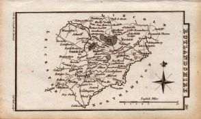 Rutlandshire Antique Copper Engraved George IV Map by Sidney Hall.