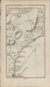 Ireland Antique 1777 Road Map Belfast Carrickfergus Larne Antrim Etc