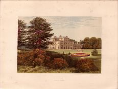 Eden Hall Cumbria Gilt-Edge Victorian Coloured Antique Book Plate.