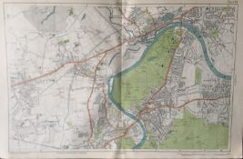 Bacons London & Suburbs Rare Vintage Map Kew Richmond Hounslow Isleworth.
