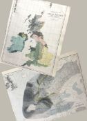 Antique Victorian Ethnographic Map Great Britain & Ireland.
