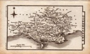 Dorsetshire Antique Copper Engraved George IV Map by Sidney Hall.