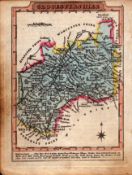 Gloucestershire Engraved Hand Coloured George IV. Antique Map.
