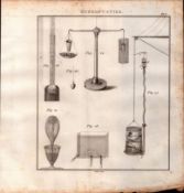 Hydrostatics 4 Detailed Diagram 1799 Antique Copper Engraving.
