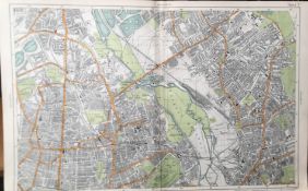 Bacons Rare London & Suburbs c1926 Map Hackney Stratford Clapton Leyton.