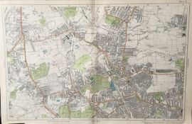 Bacons London & Suburbs Rare Vintage Map Hornsey, Wood Green, Muswell Hill Etc.