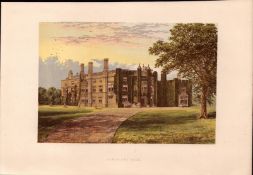 Drakelowe Hall Derbyshire Gilt-Edge Coloured Antique Book Plate.