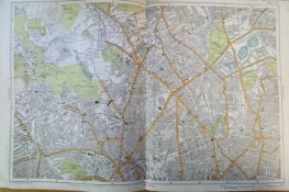 Bacons London & Suburbs Rare Map Highgate Islington Kentish Town.