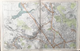 Bacons London & Suburbs Rare c1926 Map Willesden Hampstead Chingford.