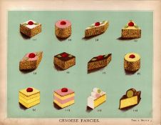 Genoese Cakes T. Percy Lewis & A.G Bromley Antique Chromolithograph Print