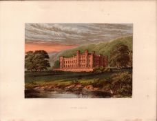 Scone Place Perth Gilt-Edge Coloured c1866 Antique Book Plate.