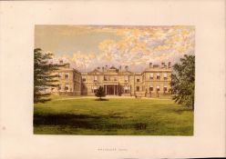 Swithland Hall Leicestershire Gilt-Edge Coloured Antique Book Plate.