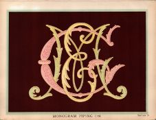 Monogram Piping T. Percy Lewis & A.G Bromley Antique Chromolithograph Print