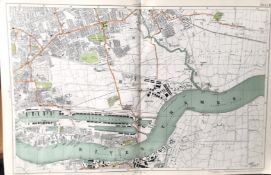 Bacons Rare Vintage c1926 Map Victoria & Albert Docks Barking North Woolwich.