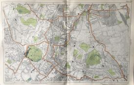 Bacons London & Suburbs Rare Vintage c1926 Map Dulwich Crystal Palace Penge Bromley.