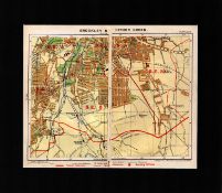 London District Brockley & Hither Green Mounted Antique George V Map.