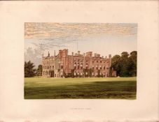 Cassiobury Park Herts Gilt-Edge Victorian Coloured Antique Book Plate.