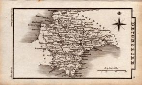 Devonshire Antique Copper Engraved George IV Map by Sidney Hall.