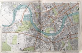 Bacons London & Suburbs Rare Map Barnes Fulham Wandsworth Chelsea Battersea.