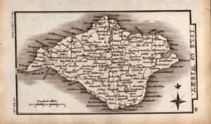 Isle of Wight Antique Copper Engraved George IV Map by Sidney Hall.