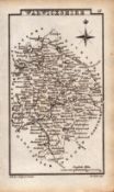 Warwickshire Antique Copper Engraved George IV Map by Sidney Hall.