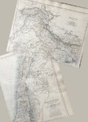 Antique Victorian Large Coloured Map Palestine or The Holy Land.