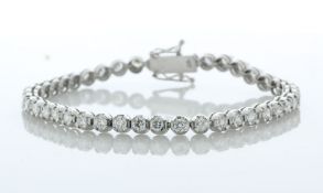 18ct White Gold Tennis Diamond Bracelet 3.72 Carats