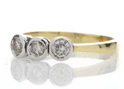 18ct Three Stone Claw Set Diamond Ring 0.75 Carats
