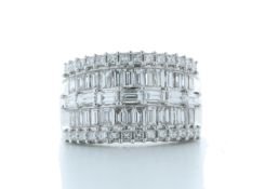 18ct White Gold Illusion Set Semi Eternity Diamond Ring 2.35 Carats