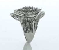 10ct White Gold Fancy Cluster Diamond Ring 2.00 Carats