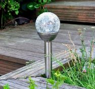 4 x Solar Lights Outdoor, Cracked Glass Ball LED Garden Lights, Landscape/Pathway Lights For Path